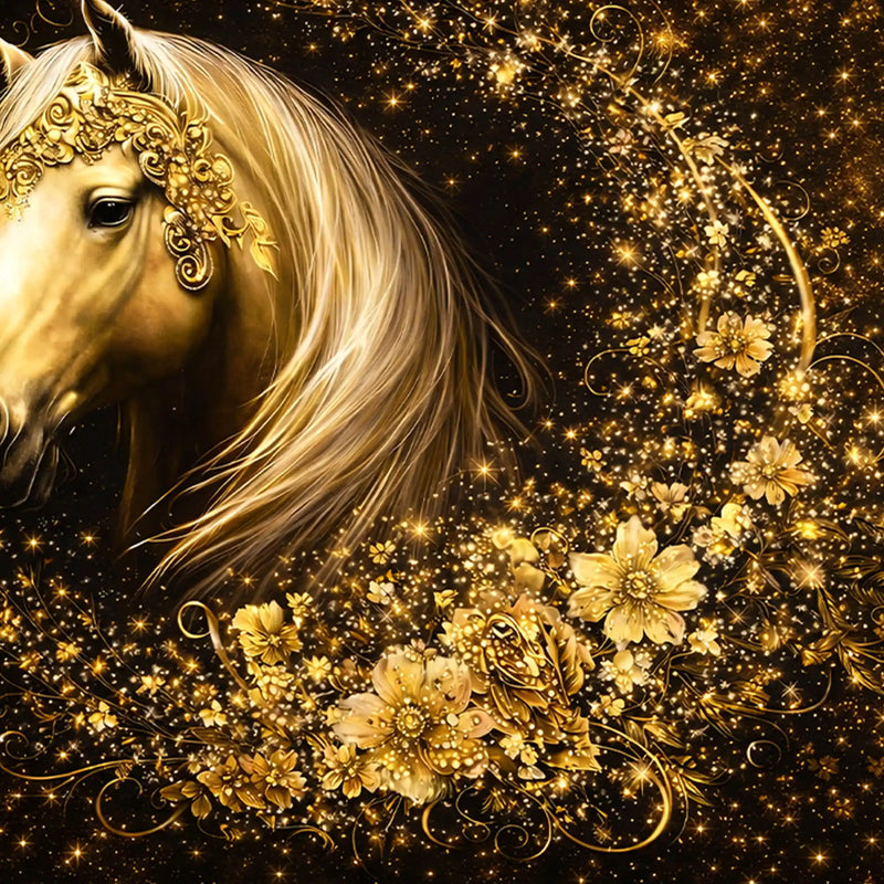 Premium Horse Artwork Crystal Glass Modern Painting