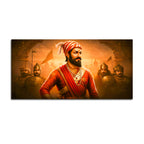 Premium Indian Shivaji Maharaj Canvas Painting