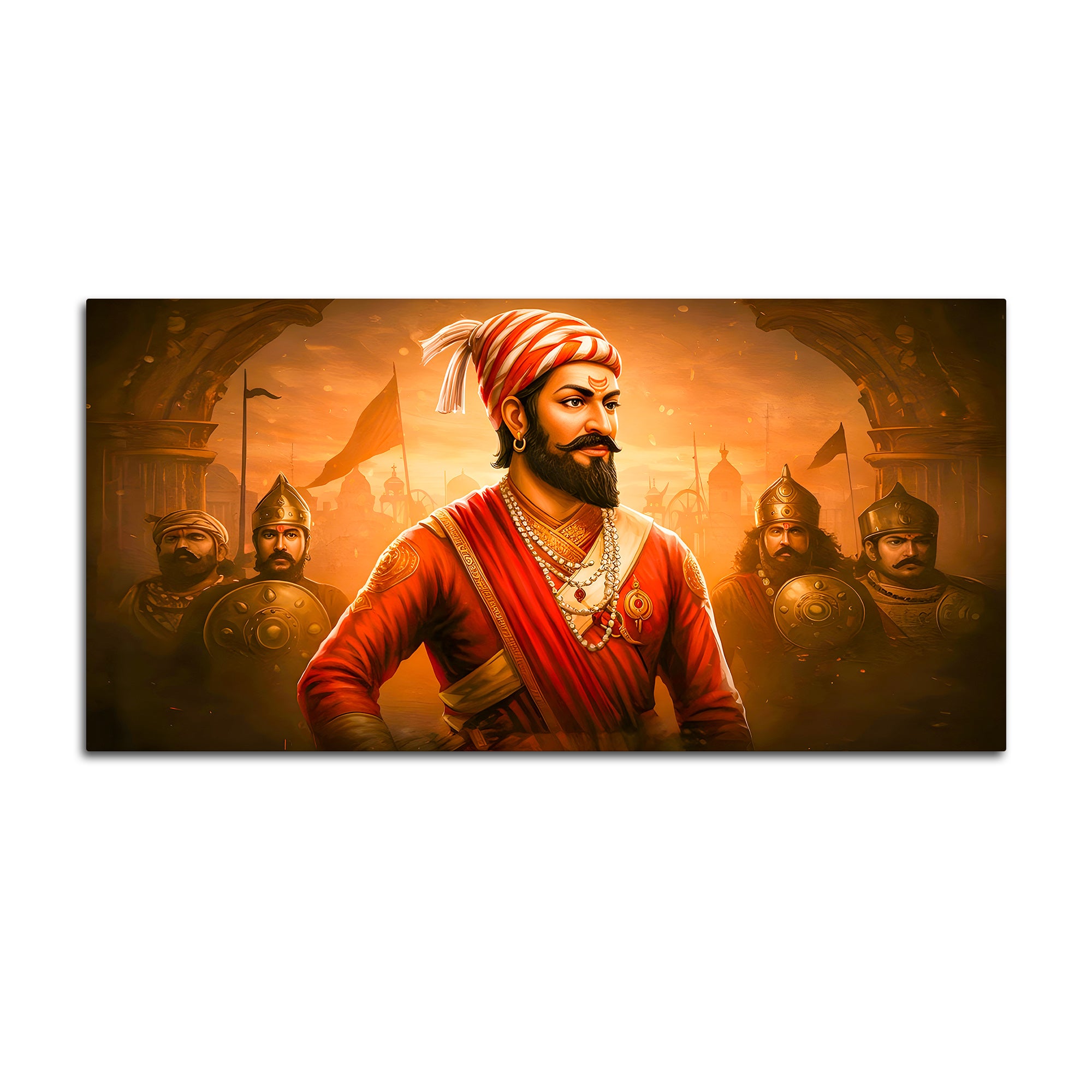Premium Indian Shivaji Maharaj Canvas Painting