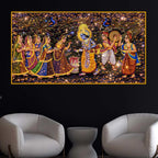 Premium Krishna Raas Leela Crystal Glass Wall Painting