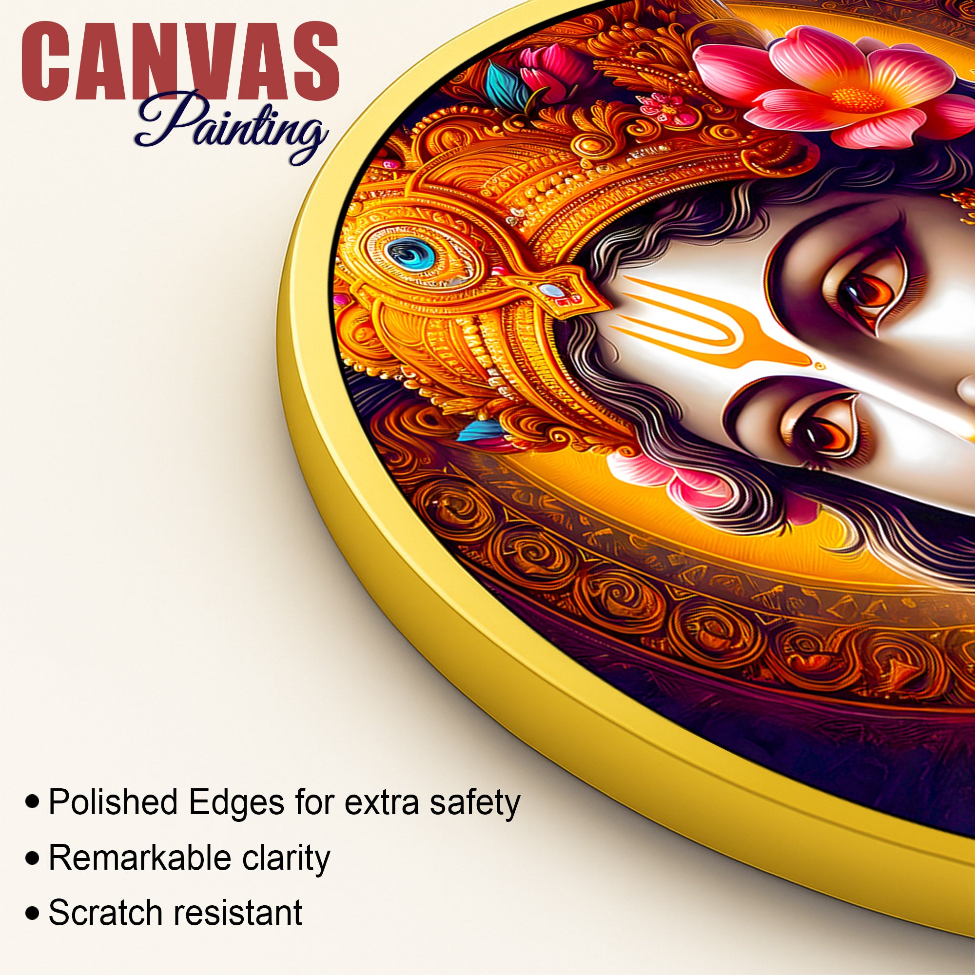 Premium Krishna Round Wall Painting for Home