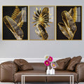 Premium Leaves Floating Acrylic Painting Set of 3 for Living Room