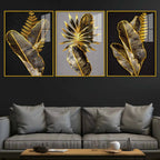 Premium Leaves Floating Acrylic Painting Set of 3 for Living Room