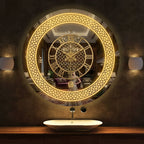 Premium LED Mirror Wall Clock with Roman Numbers | Luxury Golden Home Décor