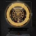 Premium LED Mirror Wall Clock with Roman Numbers | Luxury Golden Home Décor
