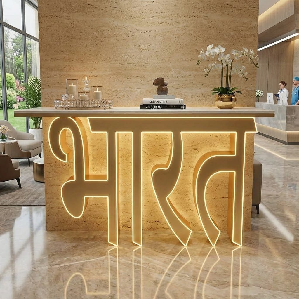 premium-led-reception-desk-with-bharat-art-for-modern-spaces