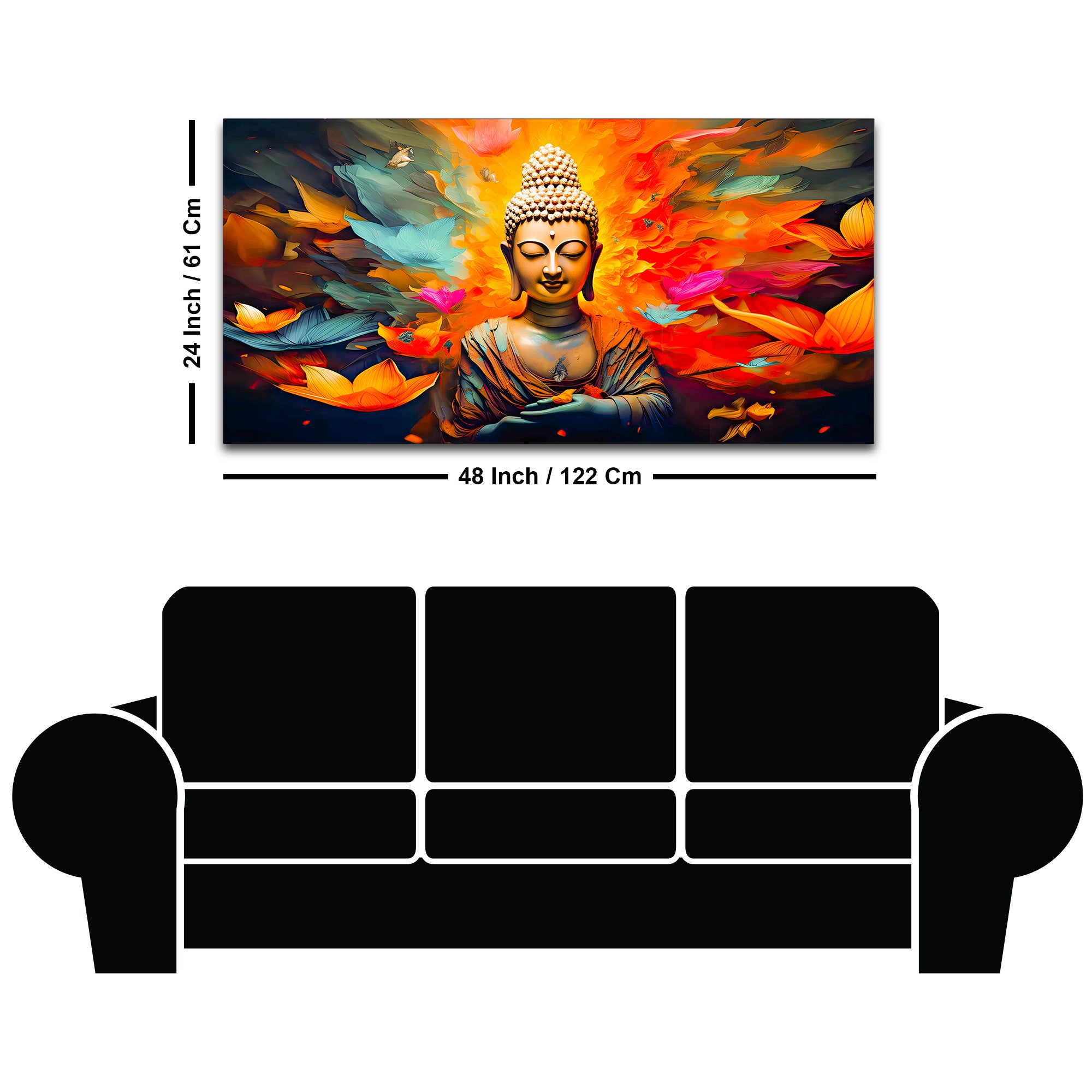 Premium Living Room Buddha Wall Painting for Modern Décor