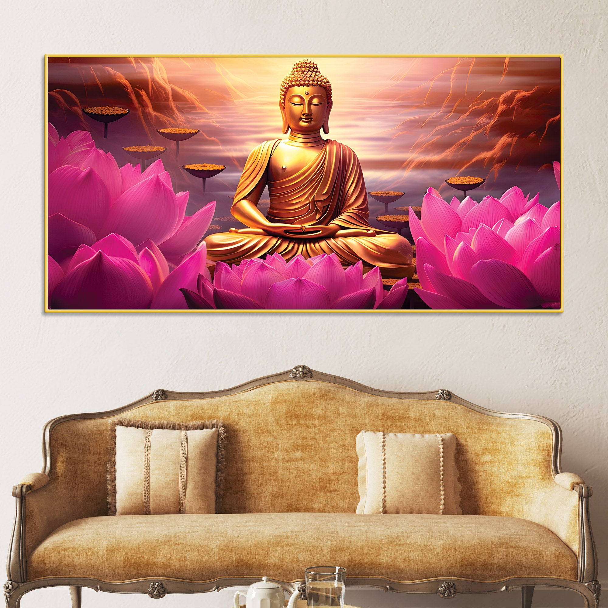 Premium Lord Buddha Painting for Home & Office Walls