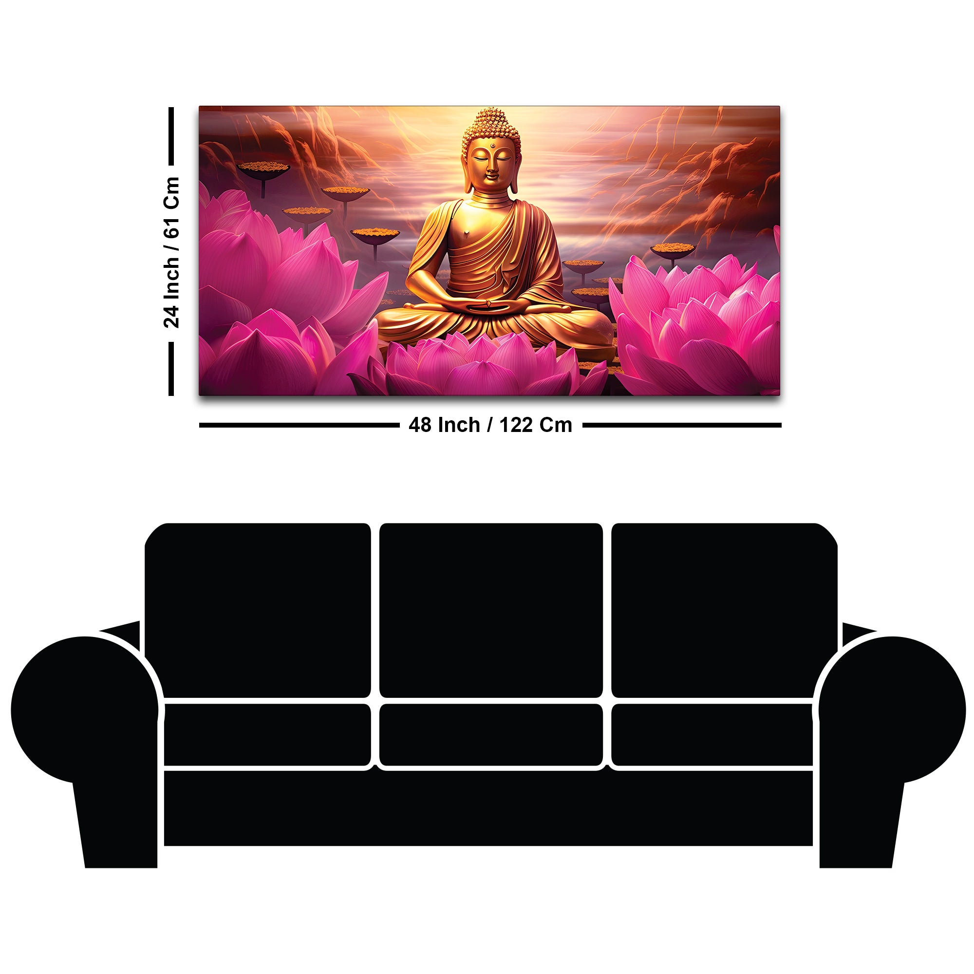 Premium Lord Buddha Painting for Home & Office Walls