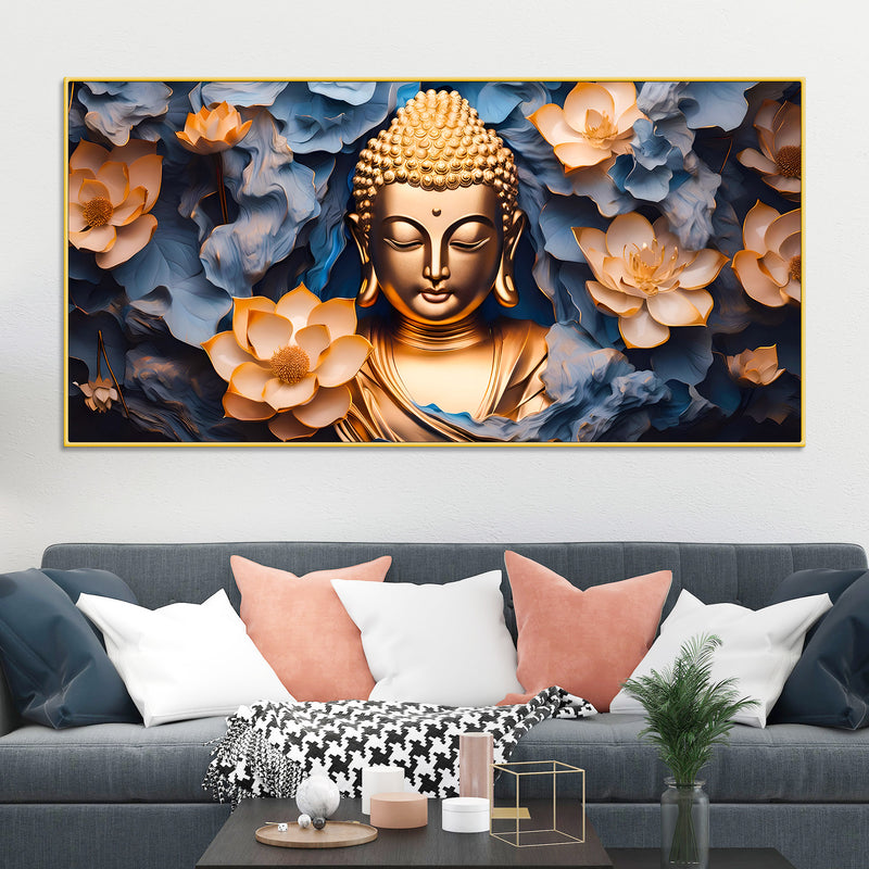 Premium Lord Buddha Wall Painting for Classy Home Decor