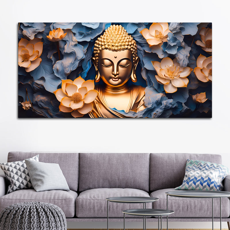 Premium Lord Buddha Wall Painting for Classy Home Decor