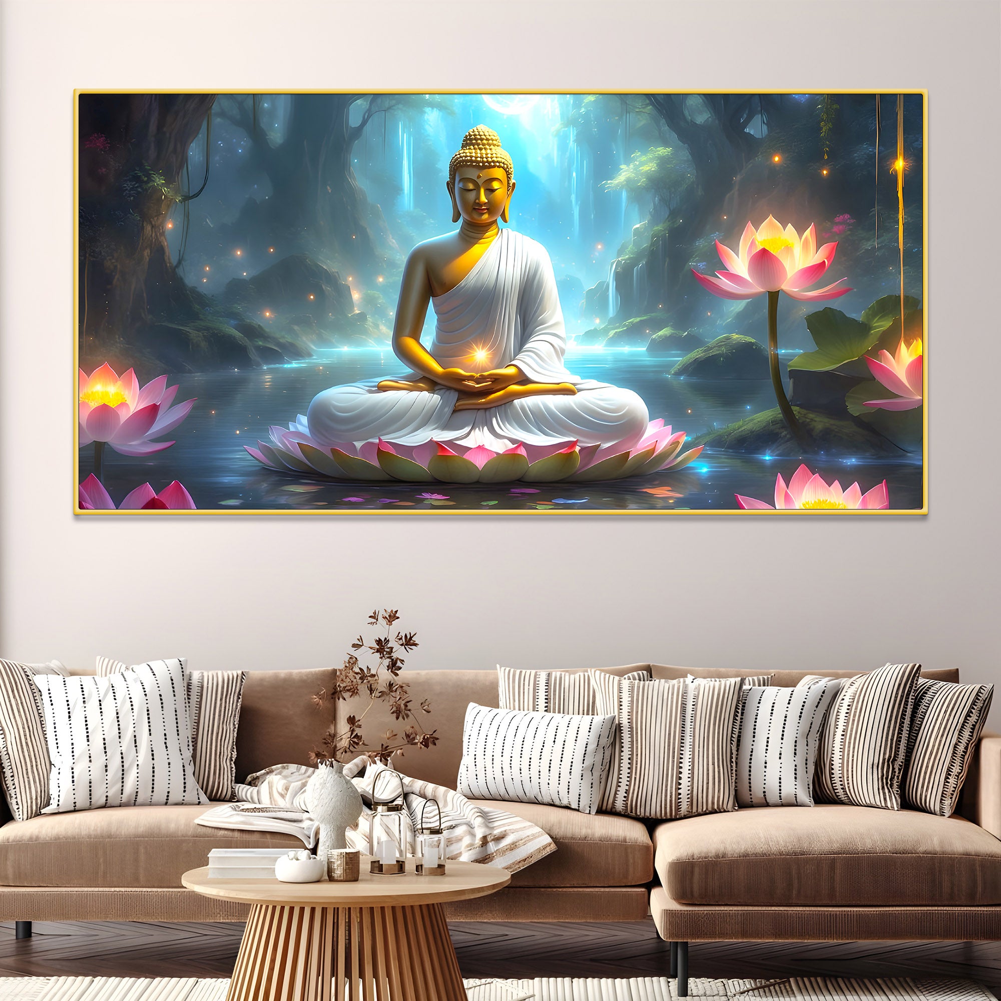 Premium Lord Buddha Wall Painting for Classy Interior Decoration