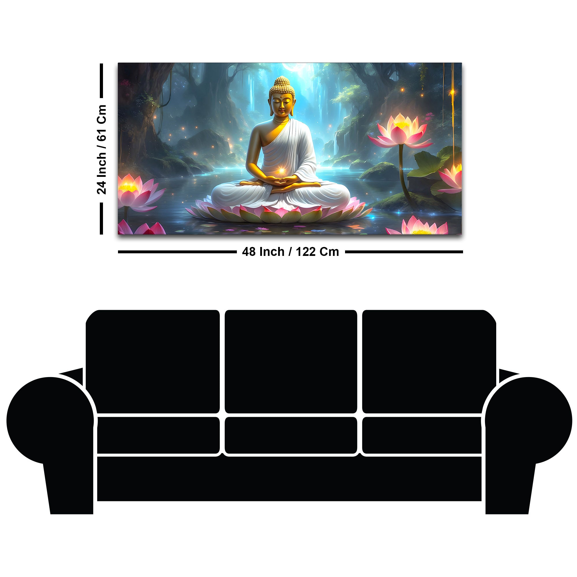 Premium Lord Buddha Wall Painting for Classy Interior Decoration