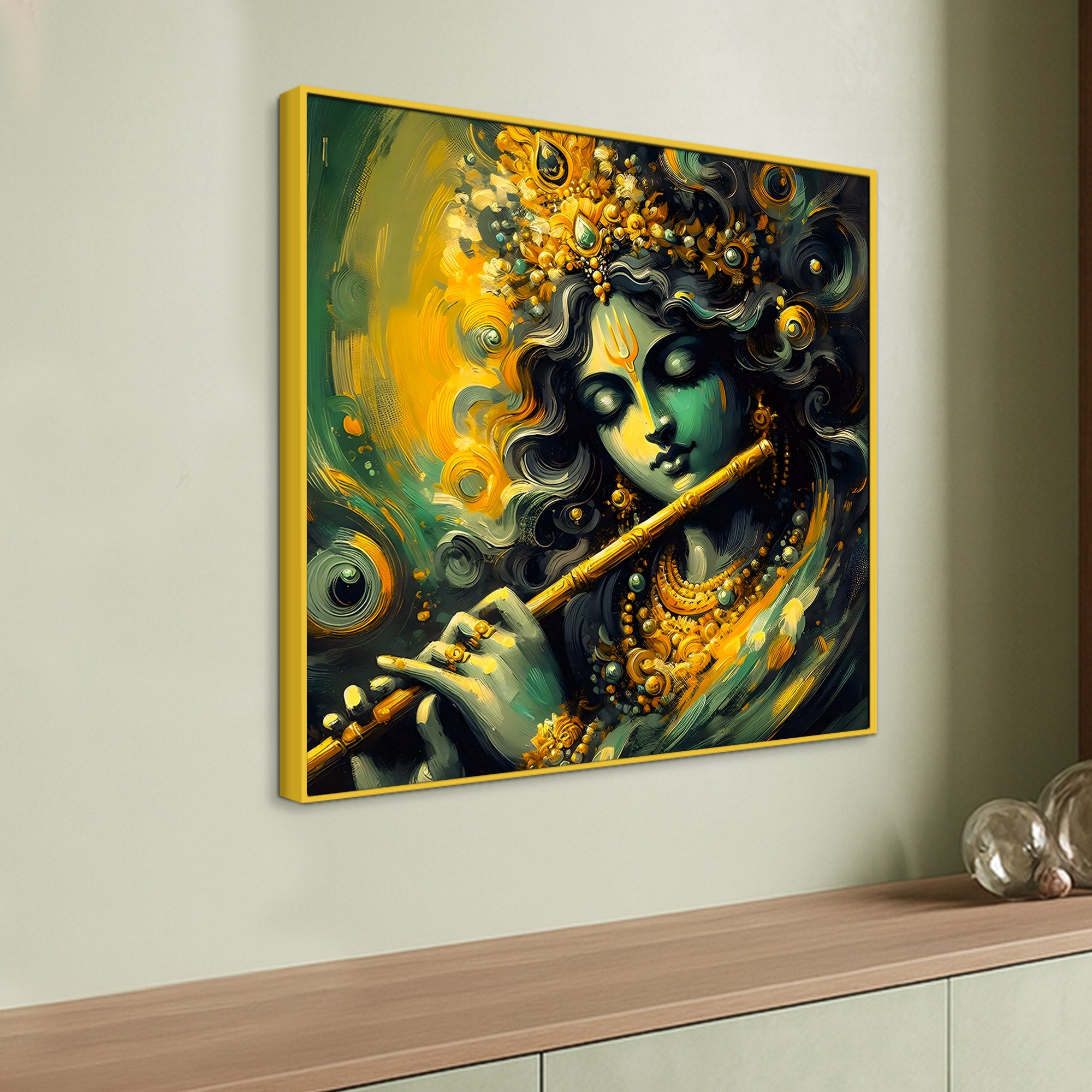 Premium Lord Krishna Canvas Wall Painting for Living Room & Office