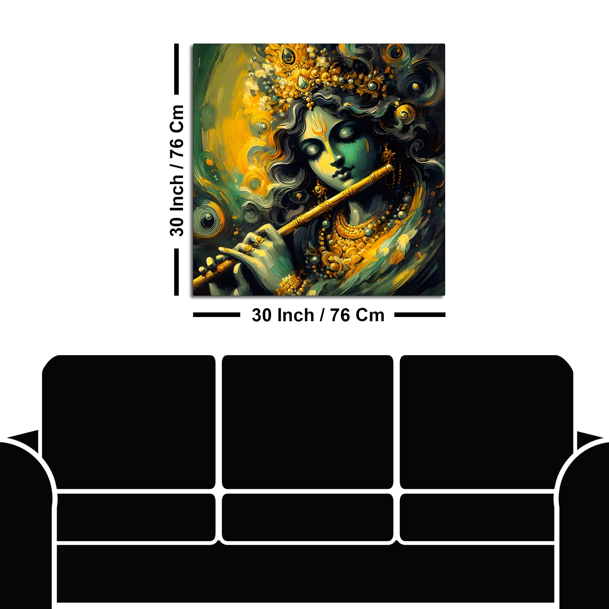 Premium Lord Krishna Canvas Wall Painting for Living Room & Office