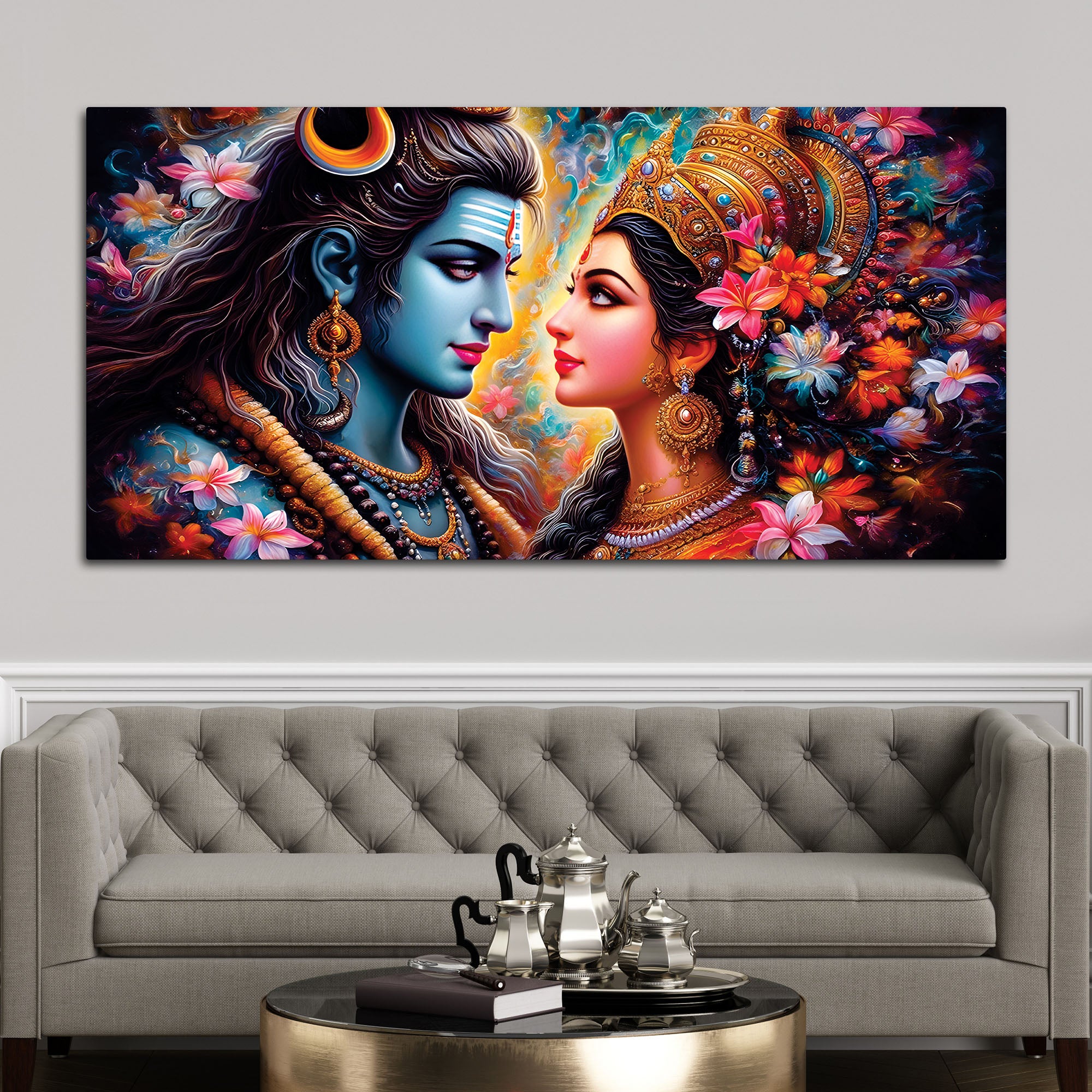 Premium Lord Shiva Wall Painting for Living Room Decoration