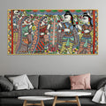 premium-madhubani-ram-sita-marriage-canvas-wall-painting-religious-artwork