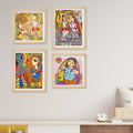 Premium Madhubani Wall Art Frame Set of 4
