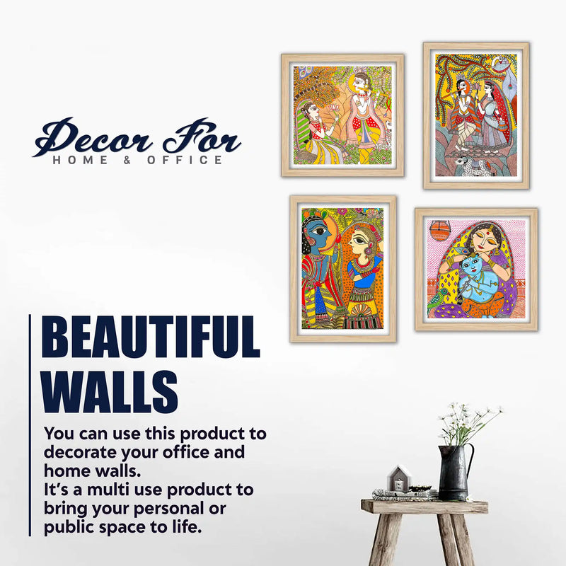 Premium Madhubani Wall Art Frame Set of 4