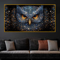Premium Majestic Owl Crystal Glass Wall Painting for Living Room Décor