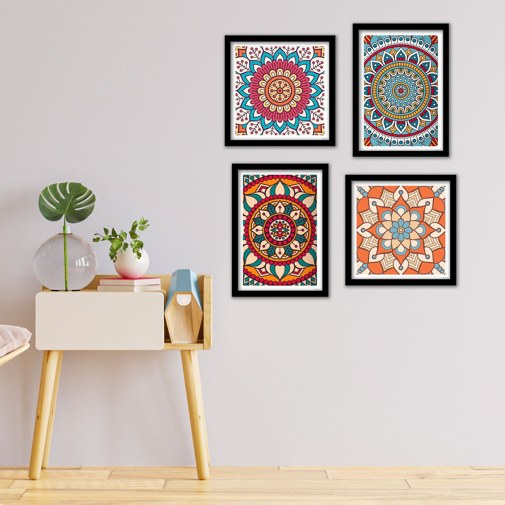 Premium Mandala Pattern Wall Frame Set of Four