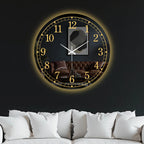 Premium Modern LED Mirror Wall Clock with Golden Dial Design