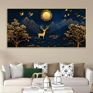 Premium Mountain Deer Canvas Painting for Office & for Home