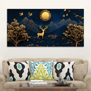Premium Mountain Deer Canvas Painting for Office & for Home