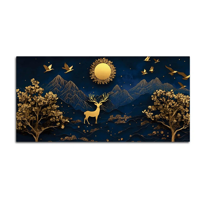 Premium Mountain Deer Canvas Painting for Office & for Home