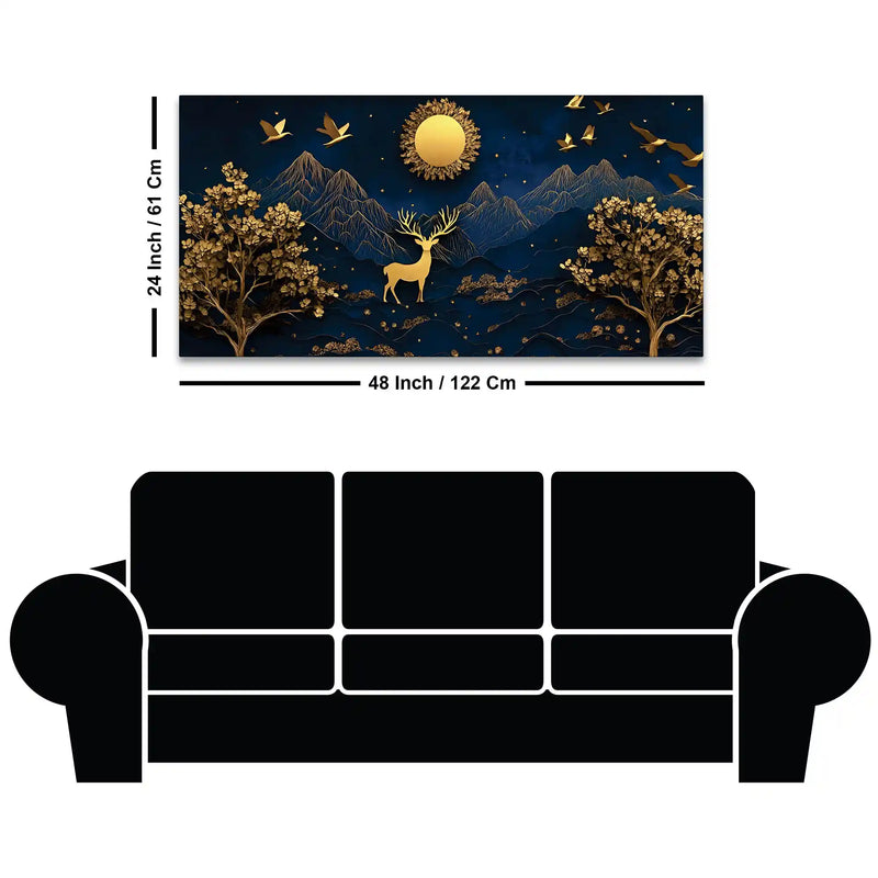 Premium Mountain Deer Canvas Painting for Office & for Home