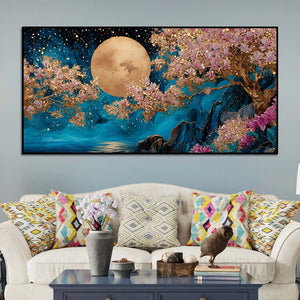 Premium Nature Abstract Wall Art Blossom Tree Canvas Painting