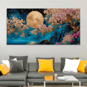 Premium Nature Abstract Wall Art Blossom Tree Canvas Painting