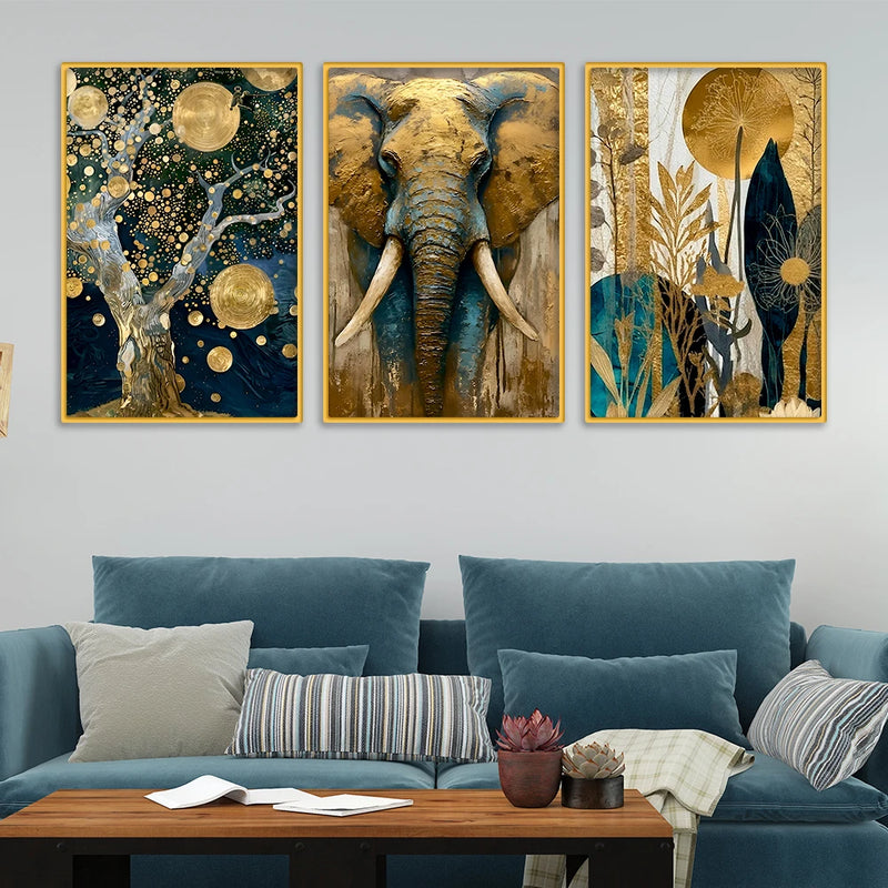 Premium Nature Inspired Canvas Wall Art Painting Set of Three