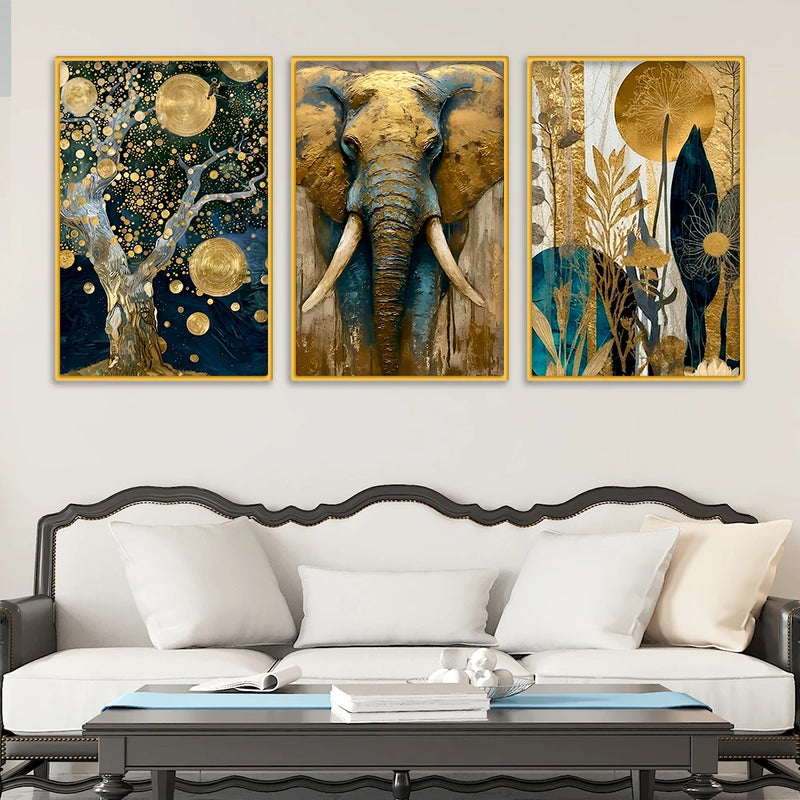 Premium Nature Inspired Canvas Wall Art Painting Set of Three