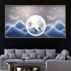Premium Nature Moonlight Crystal Glass Painting for Calming Spaces