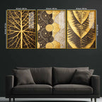 Premium Nature Texture Floating Acrylic Painting Set of 3