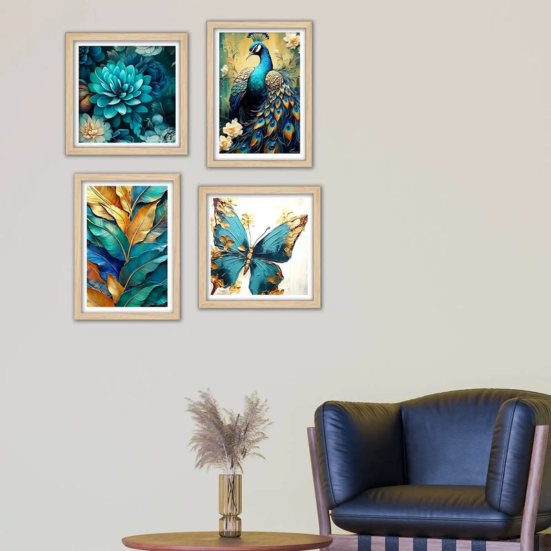 Premium Nature Wall Art Frame Set of 4 for Home Decoration