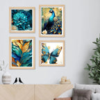 Premium Nature Wall Art Frame Set of 4 for Home Decoration