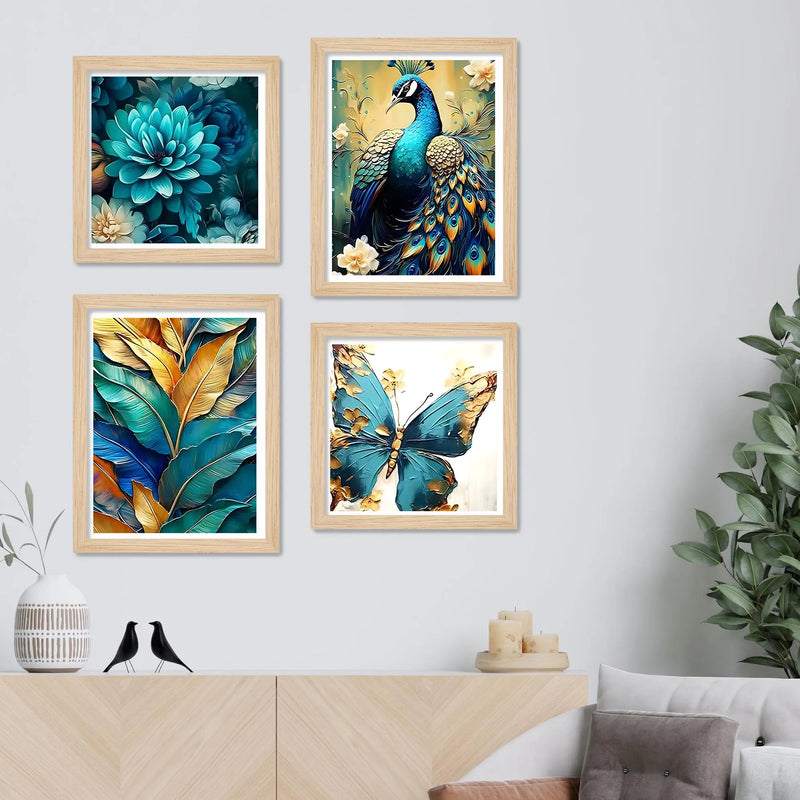Premium Nature Wall Art Frame Set of 4 for Home Decoration