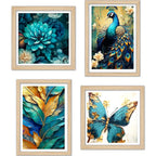 Premium Nature Wall Art Frame Set of 4 for Home Decoration