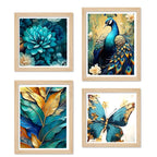 Premium Nature Wall Art Frame Set of 4 for Home Decoration