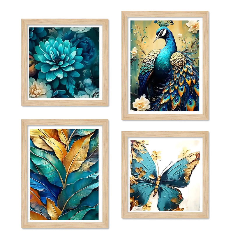 Premium Nature Wall Art Frame Set of 4 for Home Decoration