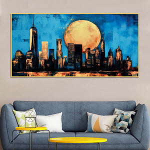 Premium Night City Canvas Painting for Home & Office Décor