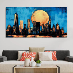 Premium Night City Canvas Painting for Home & Office Décor