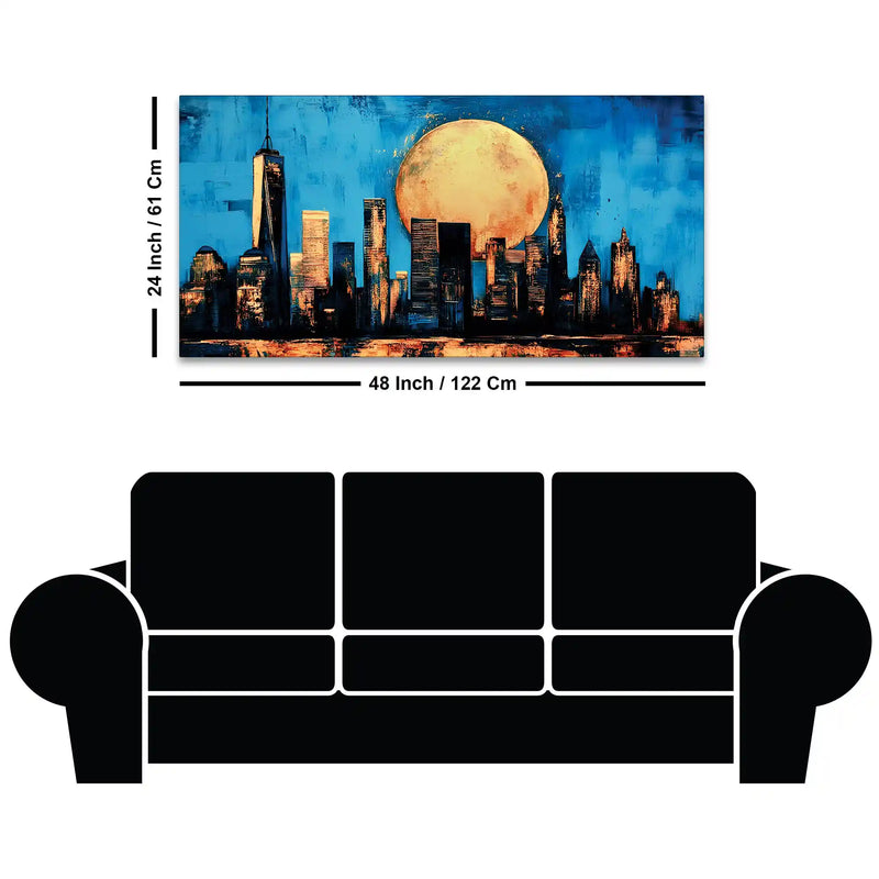 Premium Night City Canvas Painting for Home & Office Décor