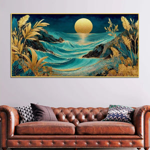 Premium Ocean Sunset Abstract Canvas Painting