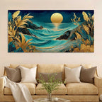 Premium Ocean Sunset Abstract Canvas Painting