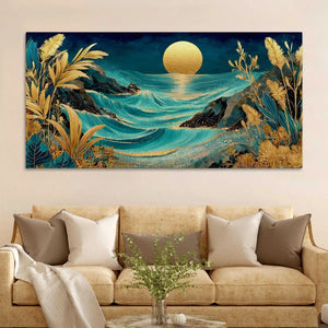 Premium Ocean Sunset Abstract Canvas Painting