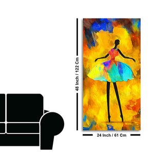 Premium Wall Painting of African Girl Ballerina Dancing