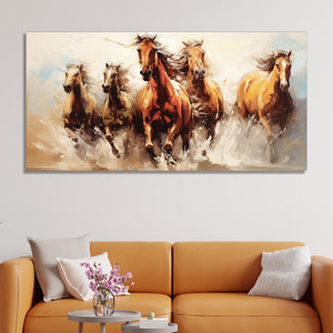 Premium Painting of Running Horse Canvas Wall Painting